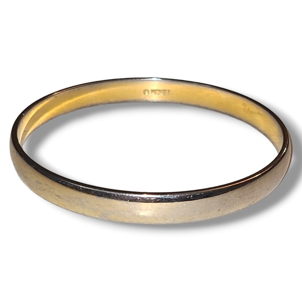 Monet Gold Tone Smooth‎ Bangle Vintage 80's Signed - Picture 2 of 3